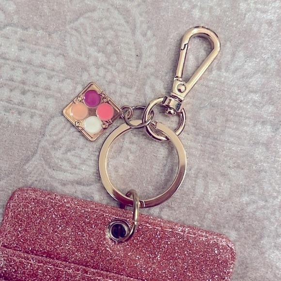 Brand New Set of Velvet Beaded Monogram M Zippered Pouch & Glitter Card Key Case - Picture 12 of 15